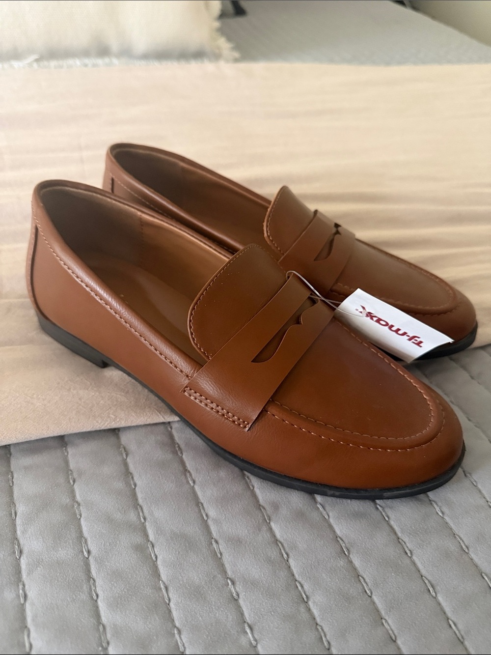Ladies Brown Penny Loafers size 8